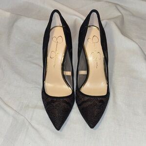 Jessica Simpson Elegant Lace Black Heels